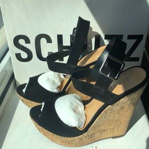 Schutz Brunnah suede Wedges